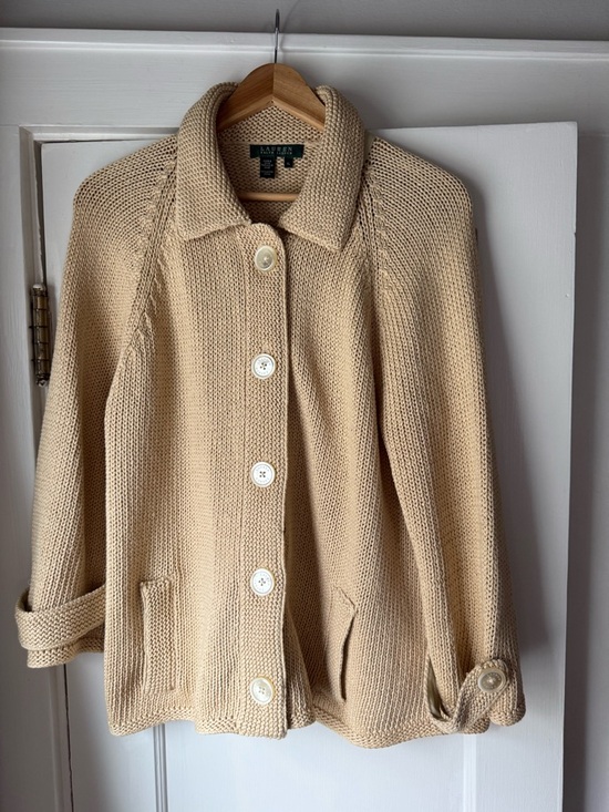 Ralph Lauren Sweaters - Ralph Lauren “Canyon Tan” Collared Button Knit Cardigan